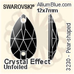 Swarovski Pear-shaped Sew-on Stone (3230) 18x10.5mm - Crystal Effect Unfoiled