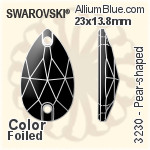 施華洛世奇 梨形 手縫石 (3230) 28x17mm - 透明白色 白金水銀底