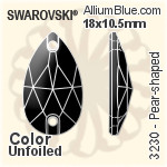 施華洛世奇 梨形 手縫石 (3230) 18x10.5mm - 顏色 無水銀底