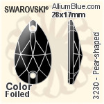 Swarovski Pear-shaped Sew-on Stone (3230) 12x7mm - Color (Half Coated) With Platinum Foiling