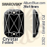 Swarovski Emerald Cut Sew-on Stone (3252) 20x14mm - Crystal Effect With Platinum Foiling