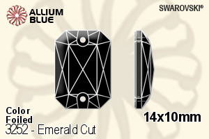 Swarovski Emerald Cut Sew-on Stone (3252) 14x10mm - Color With Platinum Foiling - Haga Click en la Imagen para Cerrar