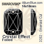 Swarovski Emerald Cut Sew-on Stone (3252) 20x14mm - Clear Crystal With Platinum Foiling