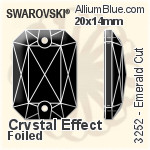 Swarovski Emerald Cut Sew-on Stone (3252) 20x14mm - Crystal Effect With Platinum Foiling