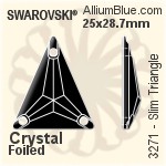 Swarovski Slim Triangle Sew-on Stone (3271) 18x21.1mm - Clear Crystal With Platinum Foiling