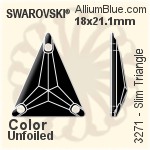 施華洛世奇 Slim Triangle 手縫石 (3271) 25x28.7mm - 白色（半塗層） 白金水銀底