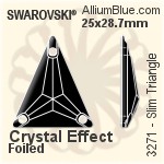 施華洛世奇 Slim Triangle 手縫石 (3271) 25x28.7mm - 透明白色 白金水銀底