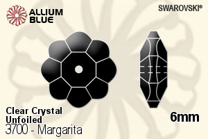 施華洛世奇 Margarita 手縫石 (3700) 6mm - 透明白色 無水銀底