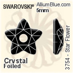 施华洛世奇 Star Flower 手缝石 (3754) 5mm - 白色（半涂层） 白金水银底