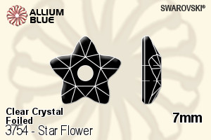 Swarovski Star Flower Sew-on Stone (3754) 7mm - Clear Crystal With Platinum Foiling