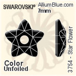 施華洛世奇 Star Flower 手縫石 (3754) 7mm - 白色（半塗層） 白金水銀底