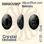 施華洛世奇 橢圓形 花式石 (4120) 8x6mm - 透明白色 無水銀底