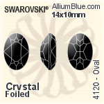 施華洛世奇 橢圓形 花式石 (4120) 14x10mm - 透明白色 白金水銀底