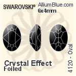 施華洛世奇 橢圓形 衛星 花式石 (4122) 8x6mm - 白色（半塗層） 無水銀底