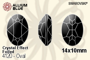 Swarovski Oval Fancy Stone (4120) 14x10mm - Crystal Effect With Platinum Foiling - Haga Click en la Imagen para Cerrar