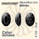 Swarovski Oval Fancy Stone (4120) 6x4mm - Color With Platinum Foiling