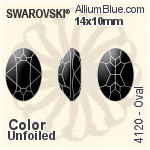 施華洛世奇 橢圓形 花式石 (4120) 14x10mm - 顏色 無水銀底