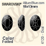 施華洛世奇 橢圓形 花式石 (4120) 18x13mm - 白色（半塗層） 無水銀底