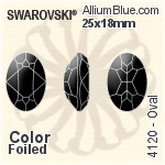 スワロフスキー Oval ファンシーストーン (4120) 4x2.7mm - カラー 裏面プラチナフォイル