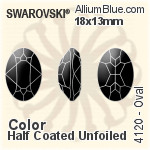施華洛世奇 橢圓形 花式石 (4120) 18x13mm - 顏色（半塗層） 無水銀底
