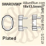 スワロフスキー Oval リボリファンシーストーン石座 (4122/S) 18x13.5mm - メッキ