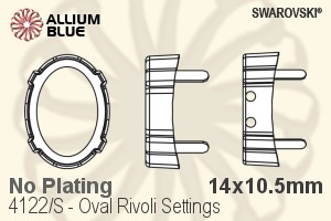 スワロフスキー Oval リボリファンシーストーン石座 (4122/S) 14x10.5mm - メッキなし - ウインドウを閉じる