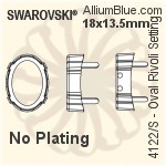 スワロフスキー Oval リボリファンシーストーン石座 (4122/S) 18x13.5mm - メッキなし
