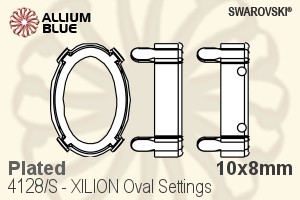Swarovski XILION Oval Settings (4128/S) 10x8mm - Plated - Click Image to Close