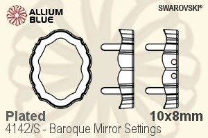 Swarovski Baroque Mirror Settings (4142/S) 10x8mm - Plated - Click Image to Close