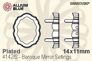 Swarovski Baroque Mirror Settings (4142/S) 14x11mm - Plated - Haga Click en la Imagen para Cerrar