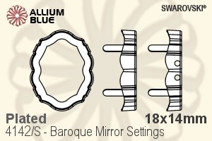 Swarovski Baroque Mirror Settings (4142/S) 18x14mm - Plated - Click Image to Close