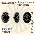 スワロフスキー Mystic Oval ファンシーストーン (4160) 18x13mm - クリスタル エフェクト 裏面プラチナフォイル