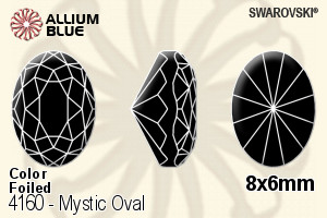 Swarovski Mystic Oval Fancy Stone (4160) 8x6mm - Color With Platinum Foiling - Click Image to Close