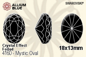 Swarovski Mystic Oval Fancy Stone (4160) 18x13mm - Crystal Effect With Platinum Foiling - Click Image to Close