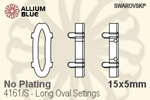 Swarovski Long Oval Settings (4161/S) 15x5mm - No Plating - Click Image to Close