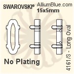 Swarovski Long Oval Settings (4161/S) 27x9mm - Plated