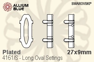 Swarovski Long Oval Settings (4161/S) 27x9mm - Plated - Click Image to Close
