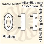 スワロフスキー Elongated Ovalファンシーストーン石座 (4162/S) 10x5.5mm - メッキ