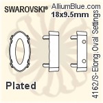 スワロフスキー Elongated Ovalファンシーストーン石座 (4162/S) 10x5.5mm - メッキなし