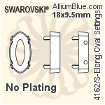 Swarovski Elongated Oval Settings (4162/S) 18x9.5mm - Plated