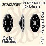 Swarovski Elongated Oval Fancy Stone (4162) 14x7.5mm - Clear Crystal With Platinum Foiling