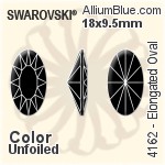 Swarovski Elongated Oval Fancy Stone (4162) 14x7.5mm - Crystal Effect With Platinum Foiling