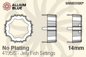 Swarovski Jelly Fish Settings (4195/S) 14mm - No Plating - Click Image to Close