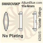 施華洛世奇 馬眼形花式石爪托 (4200/S) 15x4mm - 無鍍層