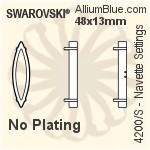 Swarovski Pure Baguette Settings (4524/S) 23x11mm - No Plating