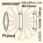 施華洛世奇 馬眼形花式石爪托 (4200/S) 35x9.5mm - 鍍面