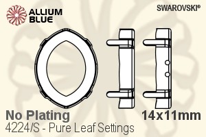 Swarovski Pure Leaf Settings (4224/S) 14x11mm - No Plating - Click Image to Close