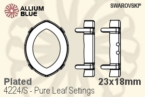 Swarovski Pure Leaf Settings (4224/S) 23x18mm - Plated - Haga Click en la Imagen para Cerrar