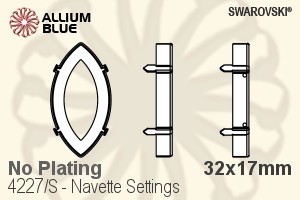 Swarovski Navette Settings (4227/S) 32x17mm - No Plating - Click Image to Close