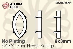 Swarovski Xilion Navette Settings (4228/S) 6x3mm - No Plating - Haga Click en la Imagen para Cerrar